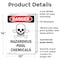 Signmission Hazardous Pool Chemicals Danger Sign, Plastic, 10in W x 14in L, 2PK OS-2PACK-DS-P-1014-V-1628 - alternate 6